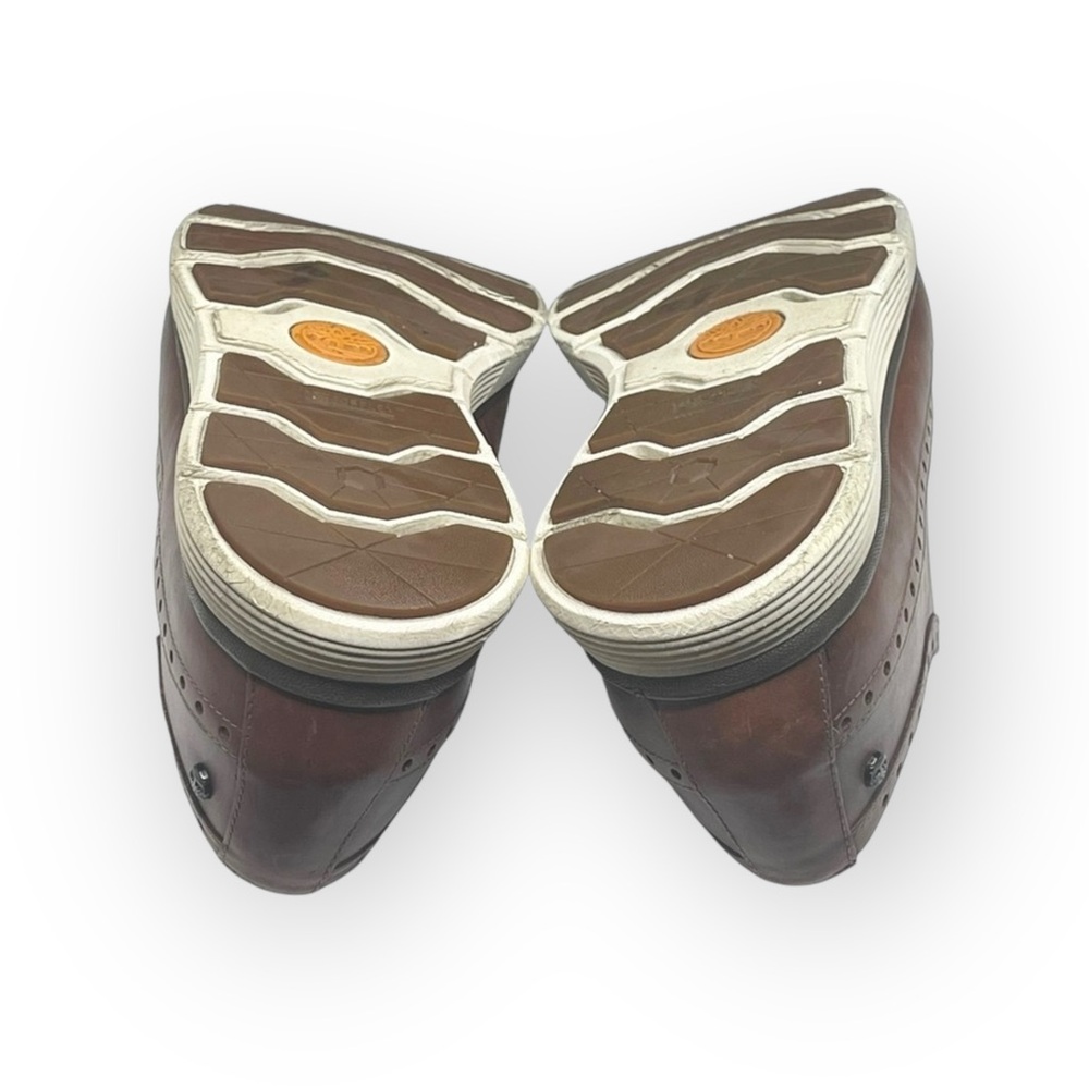 Timberland ✪ Brogue Oxford Wingtip Edgy Leather Lace Up Shoes ✪ Dark Tan Brown - Picture 12 of 16